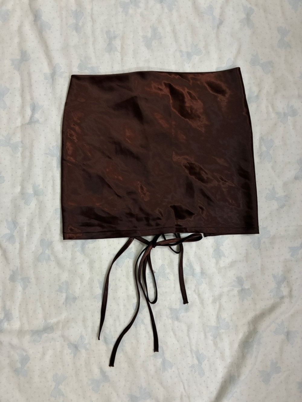 H&M Chocolate Brown Satin Tube Top with Back Ties